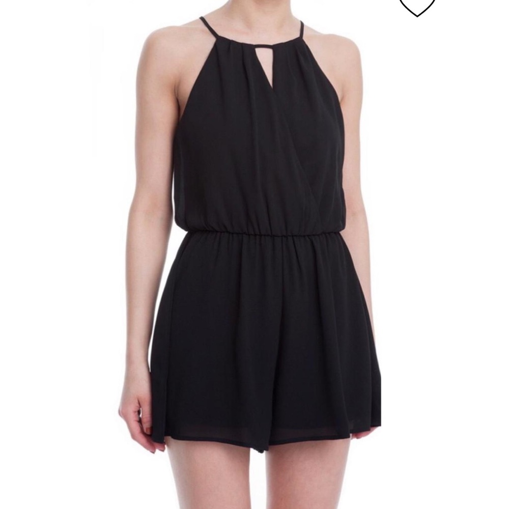 Lush High Neck Chiffon Romper